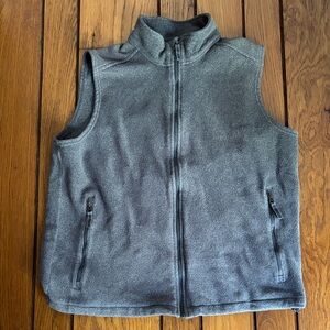 Lands' End Charcoal Sleeveless Fleece Vest